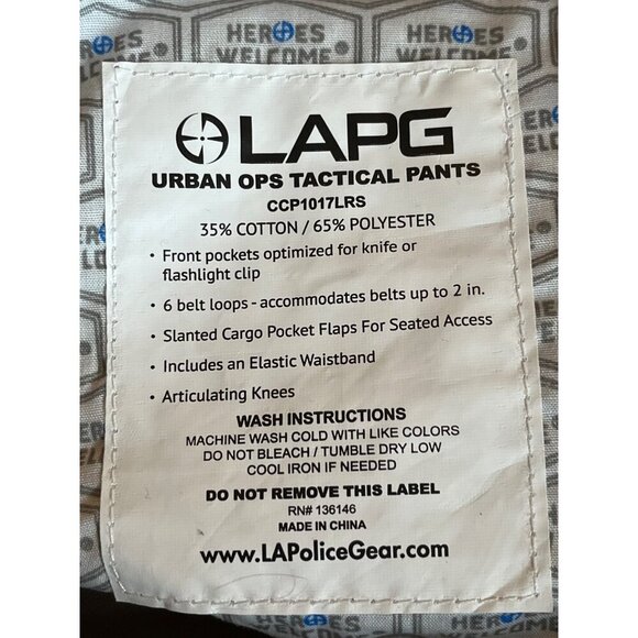LA Police Gear Urban Ops Tactical Pants 30W/34L Coyote Brown Teflon Fabric Prote - Picture 14 of 14